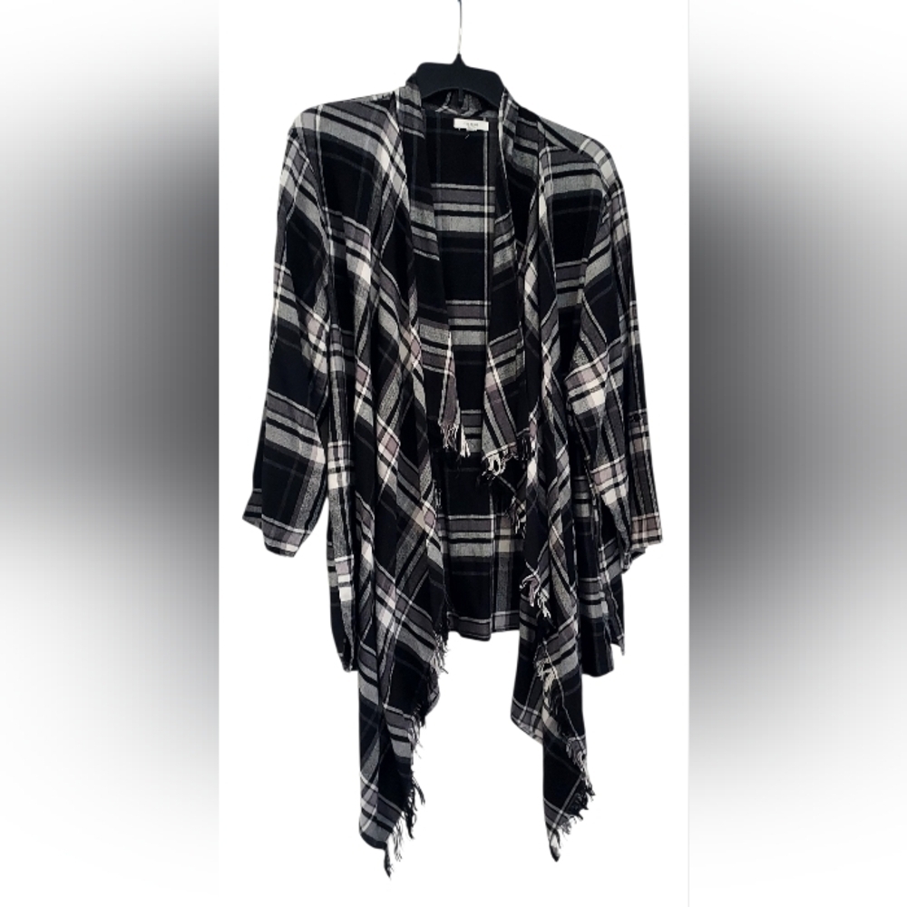 Maurices Black and White Plaid Cardigan